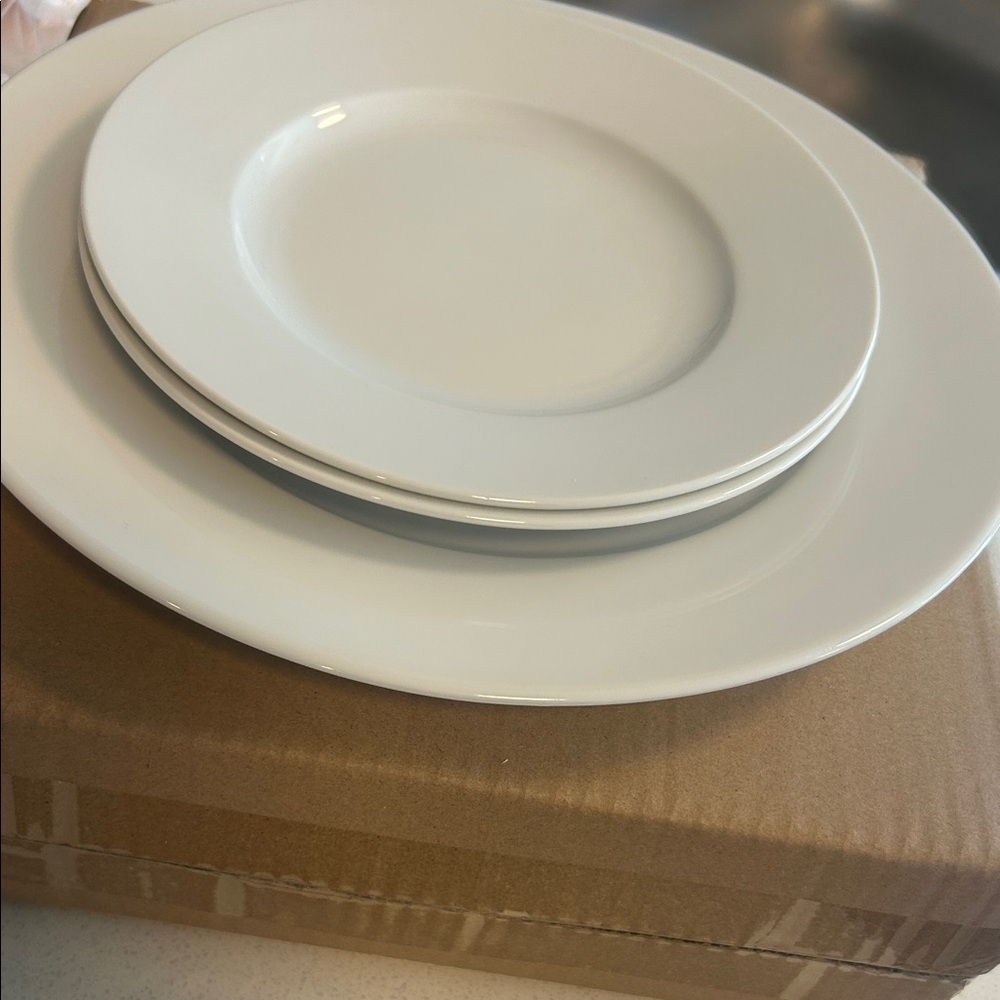 White Melamine Home Dinnerware Set,4-Piece